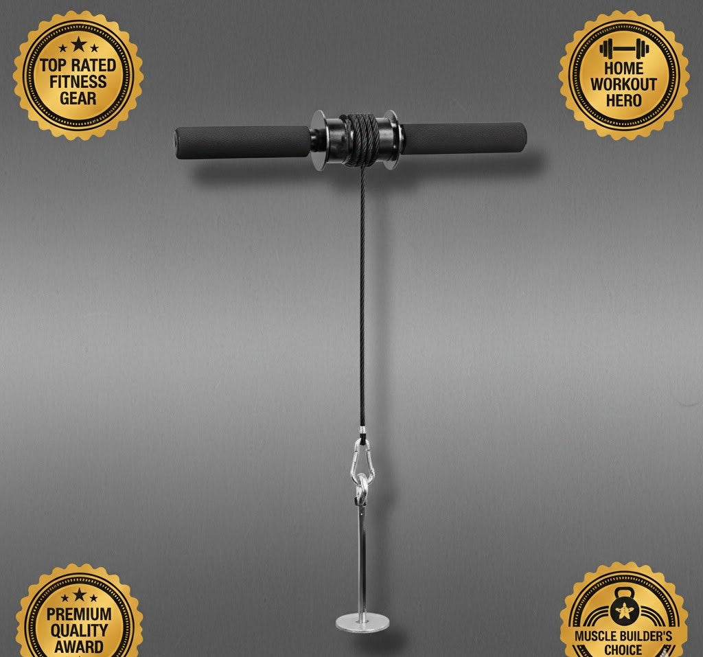 Flexora wrist roller with textured grip and metal handle for forearm and wrist strength training.